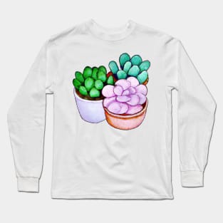 Watercolor Succulents Collection Long Sleeve T-Shirt